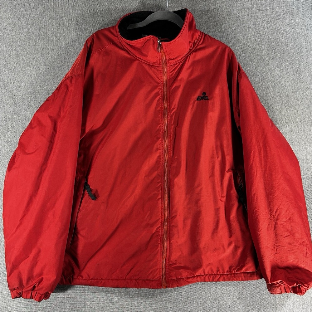 Eastern Mountain Sports Jacket Mens XXL Red Nylon Fleece Lined Gorpcore Granola